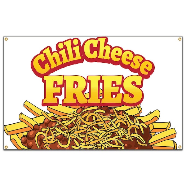 Signmission Chili Cheese Fries Banner Concession Stand Food Truck Single Sided B-Chili Cheese Fries19 - main